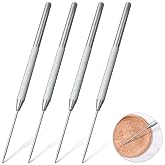 KETAR 4 Pcs Pottery Tools Tips, 6.1 Inch, Stainless Steel, Knurled Grip | Pottery Needle Tool Set; Non-Slip Grip, Protective Sleeve; Needle Tools for Clay; for Ceramics, Sculpting, and DIY Carving