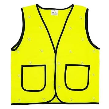 Kinder Warnwesten Hohe Sichtbarkeit Sicherheitsweste Reflektierende Westen Klettverschluss - Fluoreszenz Gelb Größe S