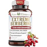 Extreme Berberine 500mg Complex with ALA, Coq10, Turmeric, Cinnamon, Bitter Melon, banaba Leaf, Korean Panax, Royal Jelly, and 21 Herbs for Healthy Blood Sugar Support and Overall Health and Immunity