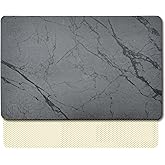 Extra Large Stone Bath Mat for Bathroom (32" x 20") | Non Slip Super Absorbent Quick Dry Diatomaceous Earth Bath Mat | XL Diatomite Stone Bath Shower Mat | Drying Mat for Kitchen Counter | Gray