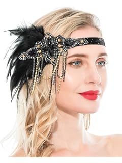 Amazon Com Rocka 1920s Flapper Headband Showgirl Feather