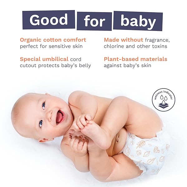 PURA HYPOALLERGENIC DIAPERS, SIZE 1 (4-11 LBS), NEWBORN, TOTALLY CHLORINE FREE, WETNESS INDICATOR, SUITABLE FOR SENSITIVE SKIN, SOFT ORGANIC COTTON COMFORT, OVERNIGHT, 1 PACK OF 32 BABY DIAPERS