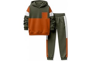 kadoubiyoo Boys Clothes Long Sleeve Color-blocked Hoodie Top and Pants 2PCS Winter Sweatsuits Fall Boys Outfits 2-8 Years