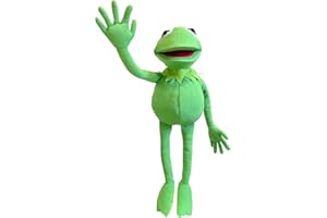Lacroky Kermit Frog Puppet with 50Pcs Kermit The Frog Stickers - Hand Kermit Puppet Soft Stuffed Plush Toy, The Puppet Movie Show Kermit The Frog Puppet Doll for Role Play - 27 Inches