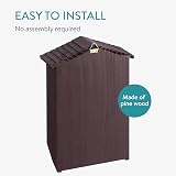 Navaris Double Chamber Pine Wood Bat Box Roosting House Outdoor 26x10.2x42cm view 3