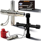 Hayatooly 4-Way Water Key, Premium Sillcock Key, Radiator Bleeder Key Multi-Functional Shut off Tool for 1/4", 9/32", 5/16", 11/32" Valve &amp; Spigot, Ideal for Home, Public &amp; Commercial