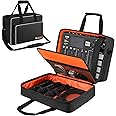 LEFOR·Z Large Audio Mixer Travel Case Compatible with RODECaster Pro,RODECaster Pro II,TC-Helicon GoXLR,Podcast Mixer Case Protective DJ Mixer Storage Bag for Microphones and More Podcast Equipment