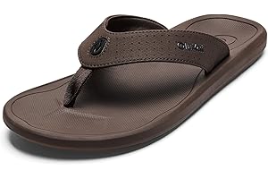 OLUKAI Ki'i Men's Beach Sandals, Quick-Dry Flip-Flop Slides, Water Resistant & Lightweight, Compression Molded Footbed & Ultra-Soft Comfort Fit