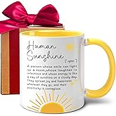 WFFW Human Sunshine Mug for Women, Motivational Appreciation Gifts for Teacher Employee Coach Mentor Friends Coworkers Doctor Nurse, Inspirational Quotes Gift for Mom Aunt Sister Daught -286