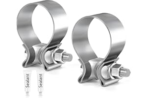 ZEHCLP 80mm 3.15 inch 3 1/6 Exhaust Clamp Butt Joint 304 Stainless Steel Band for Pipes Silver,Narrow Band Muffler Clamp，Catalytic Converters，Mufflers Heavy-duty Exhaust systems (2, 3.15 inch)