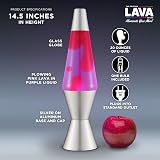 Lava Lamp 2121 Pink Wax Purple Liquid Silver Base Cap 14.5 in Motion Lamp view 3