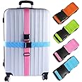 Darller 4 PCS Luggage Straps Suitcase Belts Adjustable Packing Straps Travel Accessories, Multicolored