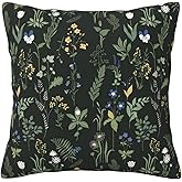 Beanstack Spring Pillow Covers Black Sage Green Wild Flower Plant Throw Pillows Case,Seasonal Vintage Floral Outdoor Decorative Linen Farmhouse Decor Cushion Covers for Sofa Bed Couch 18x18 Inch