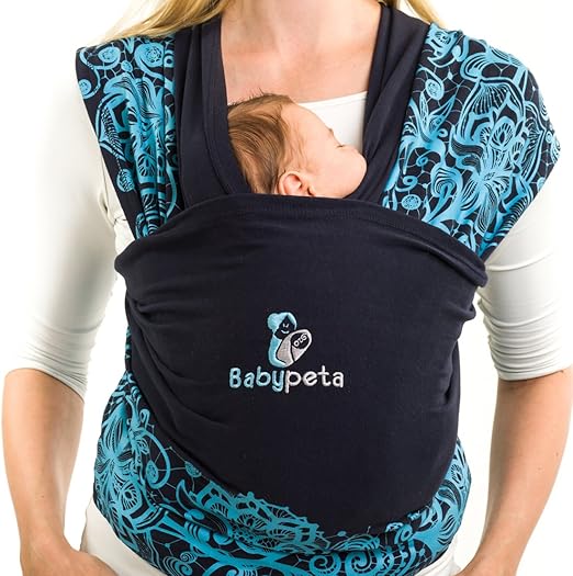 Stylish Baby Carrier Wrap - Keep Your Infant Calm  Stay Hands Free - For Newborns to Toddlers - Ideal for Breastfeeding  Aids Balance - Perfect Baby Shower Gift Under 30 blue