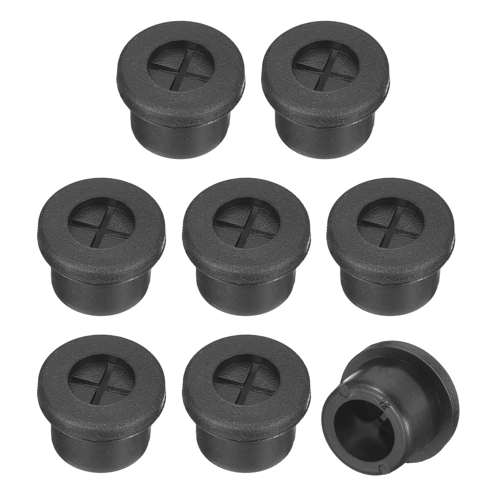 Photo 1 of uxcell 8 Pcs Cable Cord Grommet, 1/2 Inch (12mm) Desk Grommet Flexible Rubber Grommets Wire Hole Cover Pass Through for Office Computer Desk Wire Organizer, Black