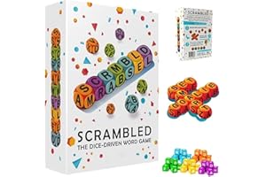 Scrambled Dice Word Game, 1-5 Players Brain Exercise Party Game, 12 Letter Dice Brain Boosting Crossword Challenge, Fast-Pace