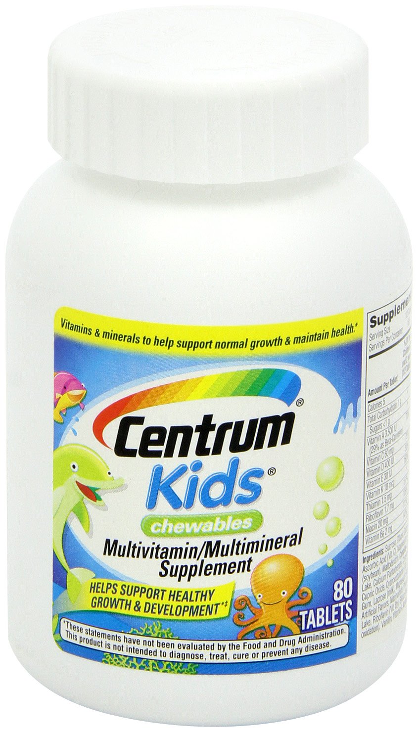 Centrum Kids Multivitamin/Multimineral Supplement (Cherry, Orange