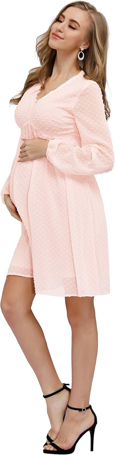 JASAMBAC Women's Swiss Dot Cocktail Dress for Wedding Guest Baby Shower Maternity Dress at  Women’s Clothing store