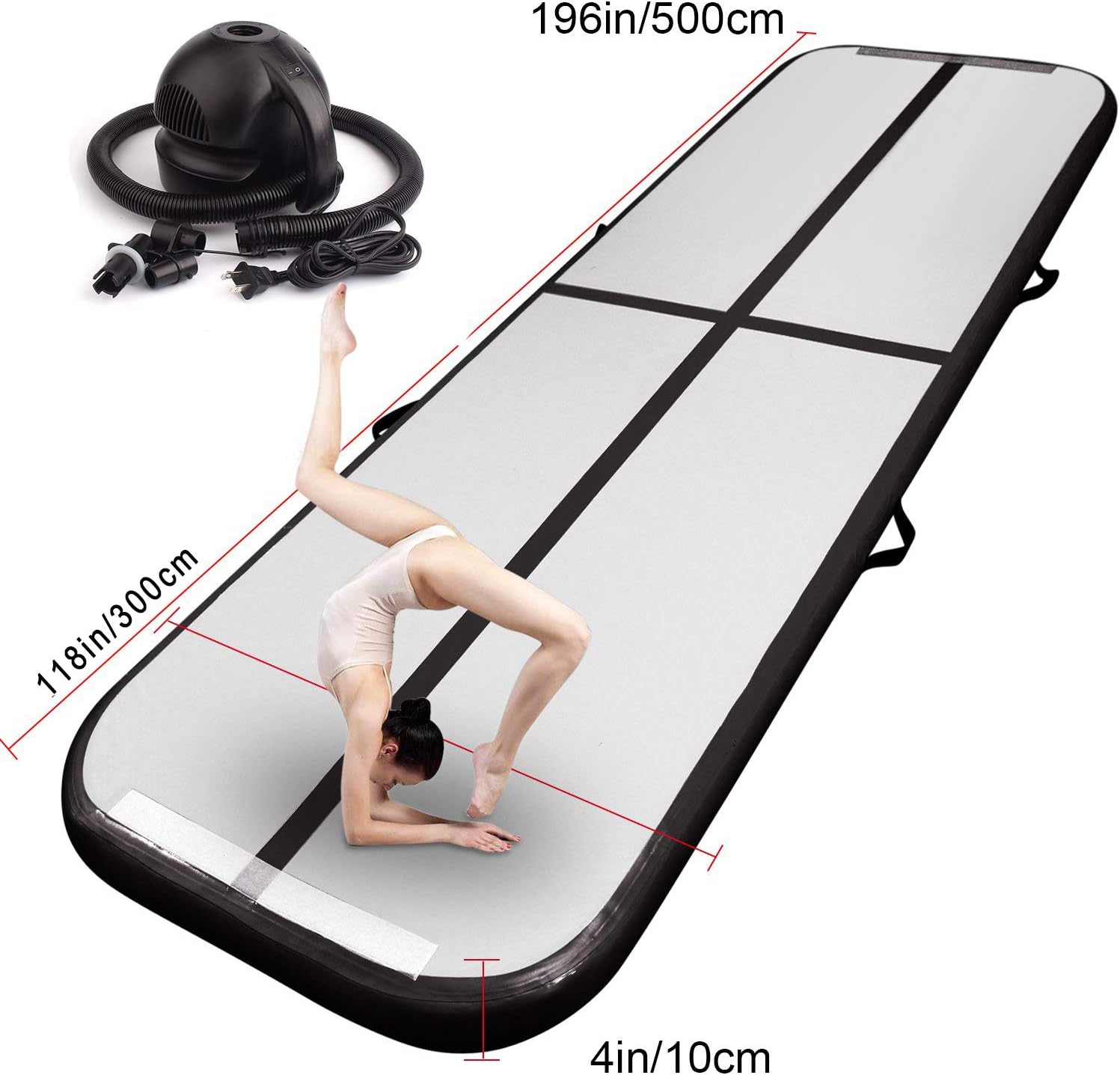 Tappetino Allenamento Gonfiabile COSTWAY 3m | Per Fitness E Yoga | Con Compressore Incluso - Foto 8