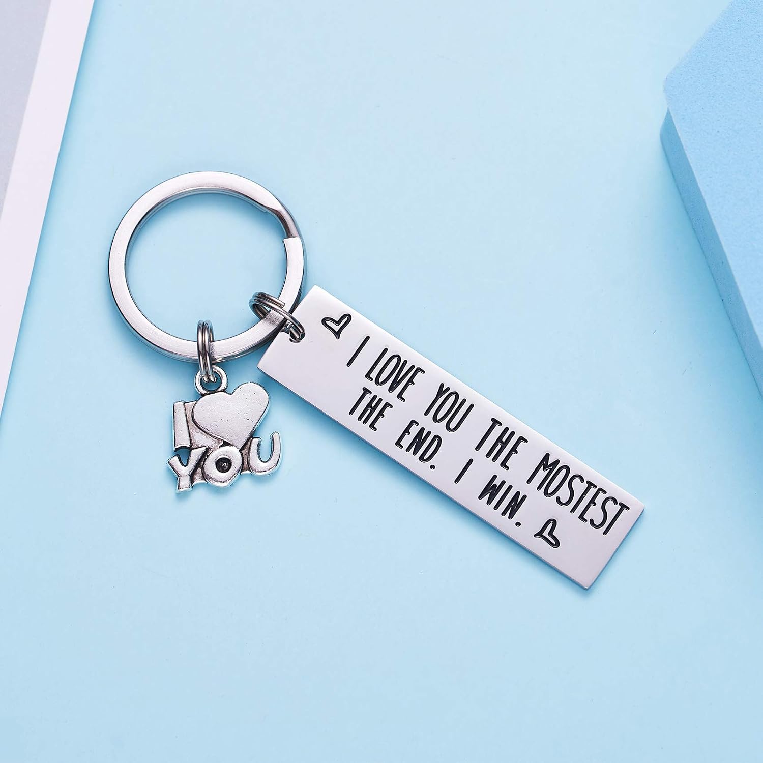 LParkin I Love You The Mostest The End I Win Couples Friendship Key Chain Cute Boyfriend Girlfriend Birthday Gifts for Him Her - Image 4