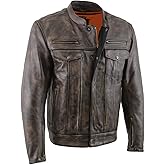 Milwaukee Leather MLM1506 Men's Black Premium Leather Motorcycle Jacket w/Utility Pockets Cool-Tec Leather Treatement