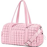 Quilted Travel Duffle Bag for Women Medium Weekender Bag Puffer Overnight Bag Large Soft Puffy Duffel Bag Carry-On Gym Bag Lightweight Personal Item Travel Bag for Trips Business Sport Airplane