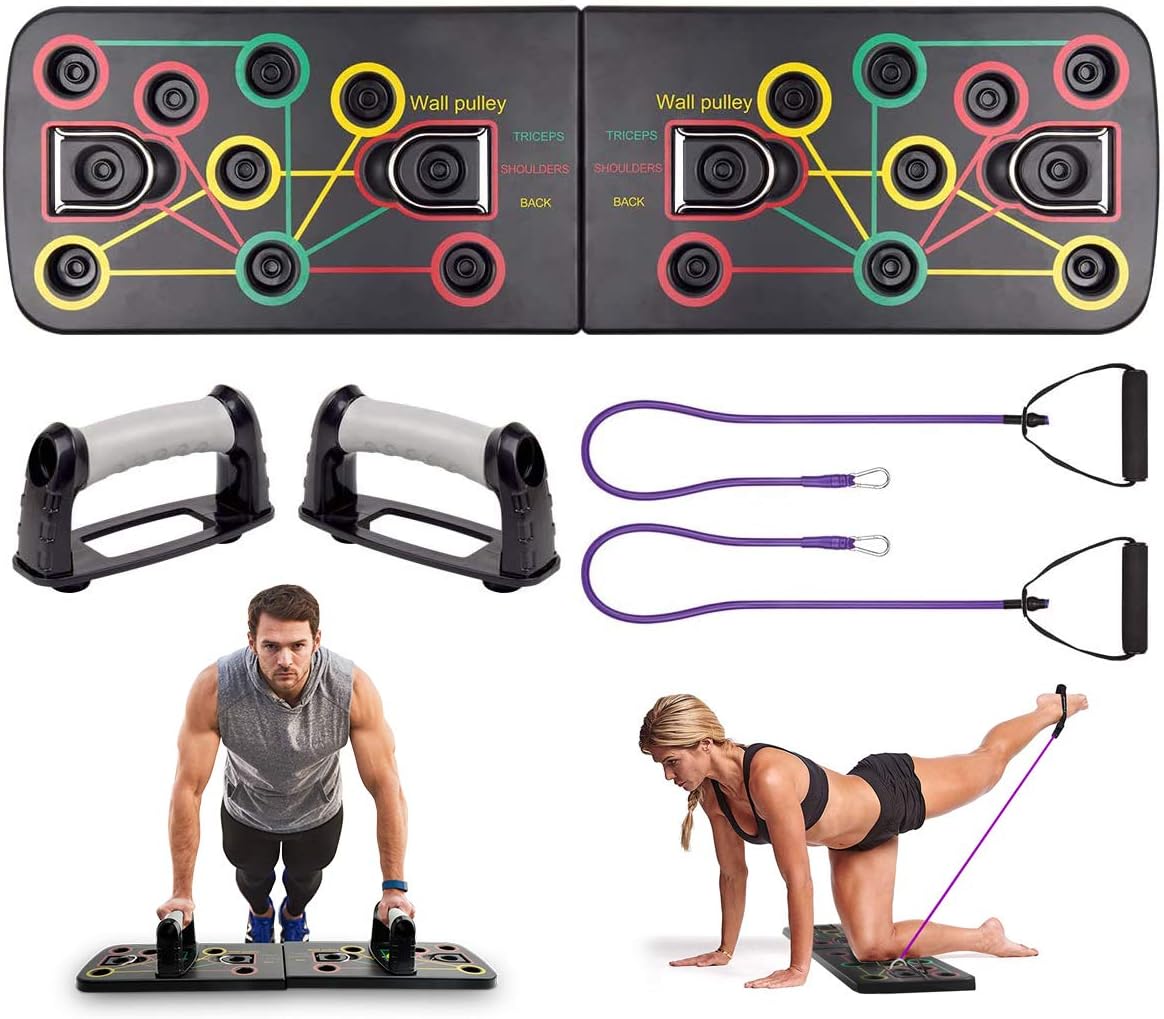 NICARE Push Up Board, 13-in-1 Workout Board Portable Push Up Board Training System for Men Women Home Fitness Training