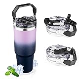 30oz Tumbler with Handle and Flip Straw Lid Double