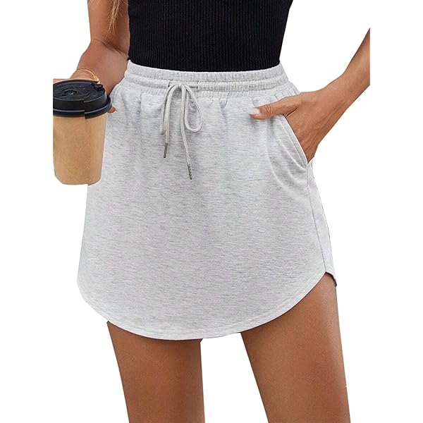 Amazon.com: Avanova Women Drawstring Mini Skorts Sweat Skirt