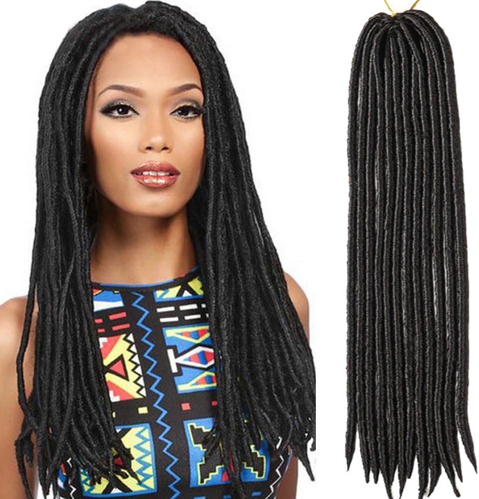 VRHOT 6packs Faux Locs Crochet Twist Braids Synthetic Hair Extensions Fauxlocs Kanekalon Fiber Braiding Hair Afro Kinky Soft Dread Dreadlocks 2# Color Black 14'' 18'' (18'' (6 packs/lot), 2#)