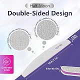 OWill 12 PCS Nail Files 100/180 Grit Double Sided Emery Board White view 2