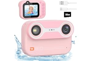 Bestrip Kids Underwater Camera, 1080P HD Waterproof Digital Camera with 2.4" IPS Screen, Birthday Gifts for Boys Girls Children, Toddler Cameras Toys for 3 4 5 6 7 8 9(Pink)