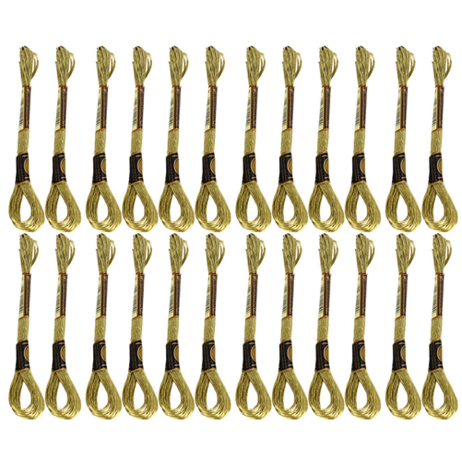 24 Pieces Cross‑Stitch Thread Set Gold Color Hand‑Made Yarn Cotton Sewing and Embroidery Floss Tool for Friendship Bracelets String
