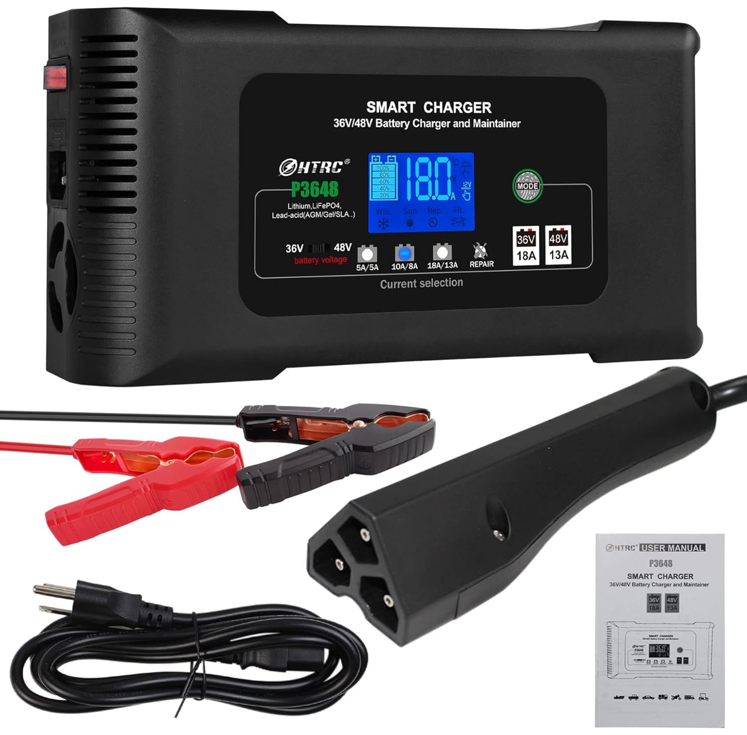NEXPEAK NC301 20-Amp Car Battery Charger, 12V And 24V Smart Fully