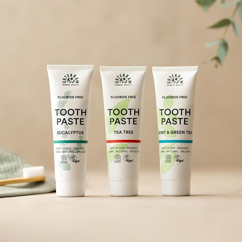 Eukalyptus Zahnpasta für die Zahnfleischgesundheit – Reduziert Plaque mit fluoridfreier Zahnpasta – Bio veganer natürlicher Herkunft – Urtekram Dental, 75 ml (1er Pack)