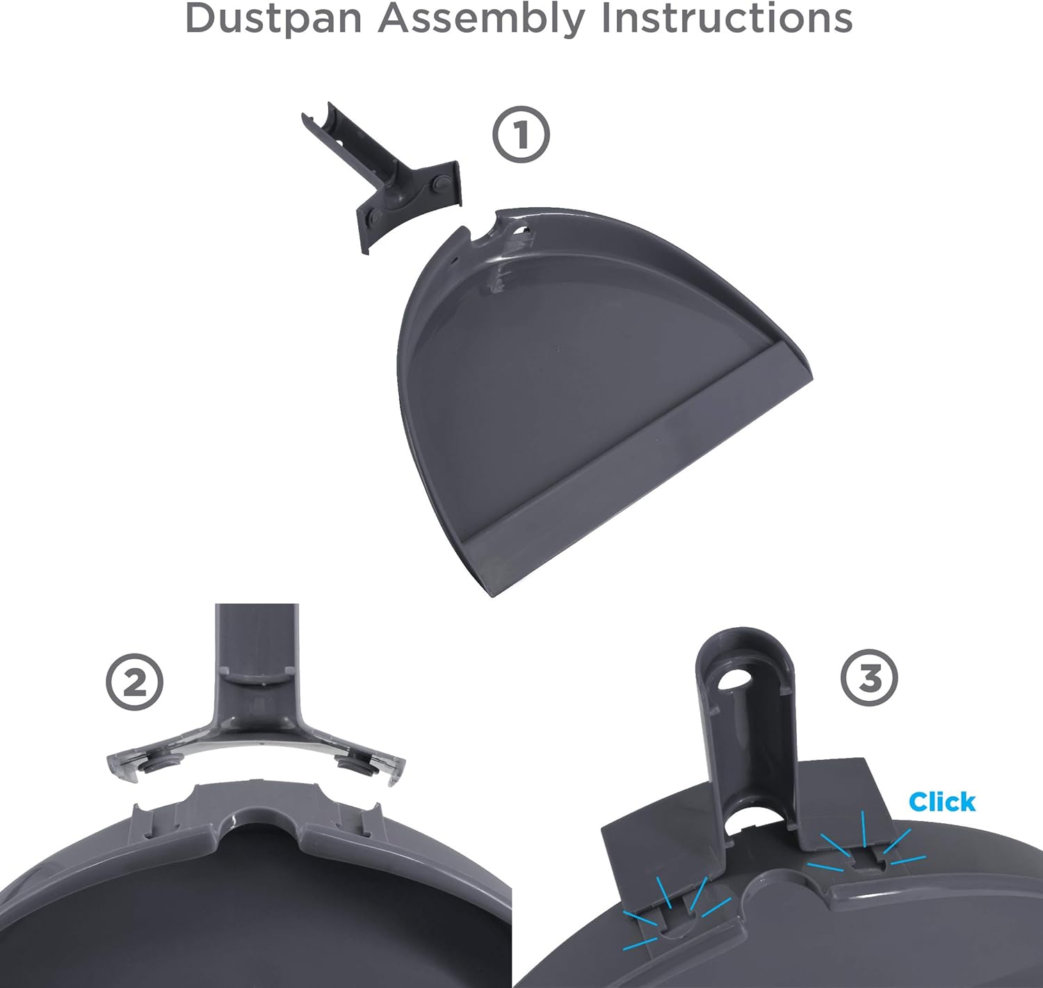 Radley & Stowe Angle Broom & Dustpan Set with Dual-Textured Bristles (Grey): Home & Kitchen