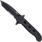 CRKT M16-14SFG Outdoor Folding Knife with Liner Lock, Black, M16-14SFG | 3.95" Tanto Blade, 1.4116 Steel Blade, Veff Serrations, G10 Handle, Flipper Opening, Pocket Clip, Outdoor and EDC Use