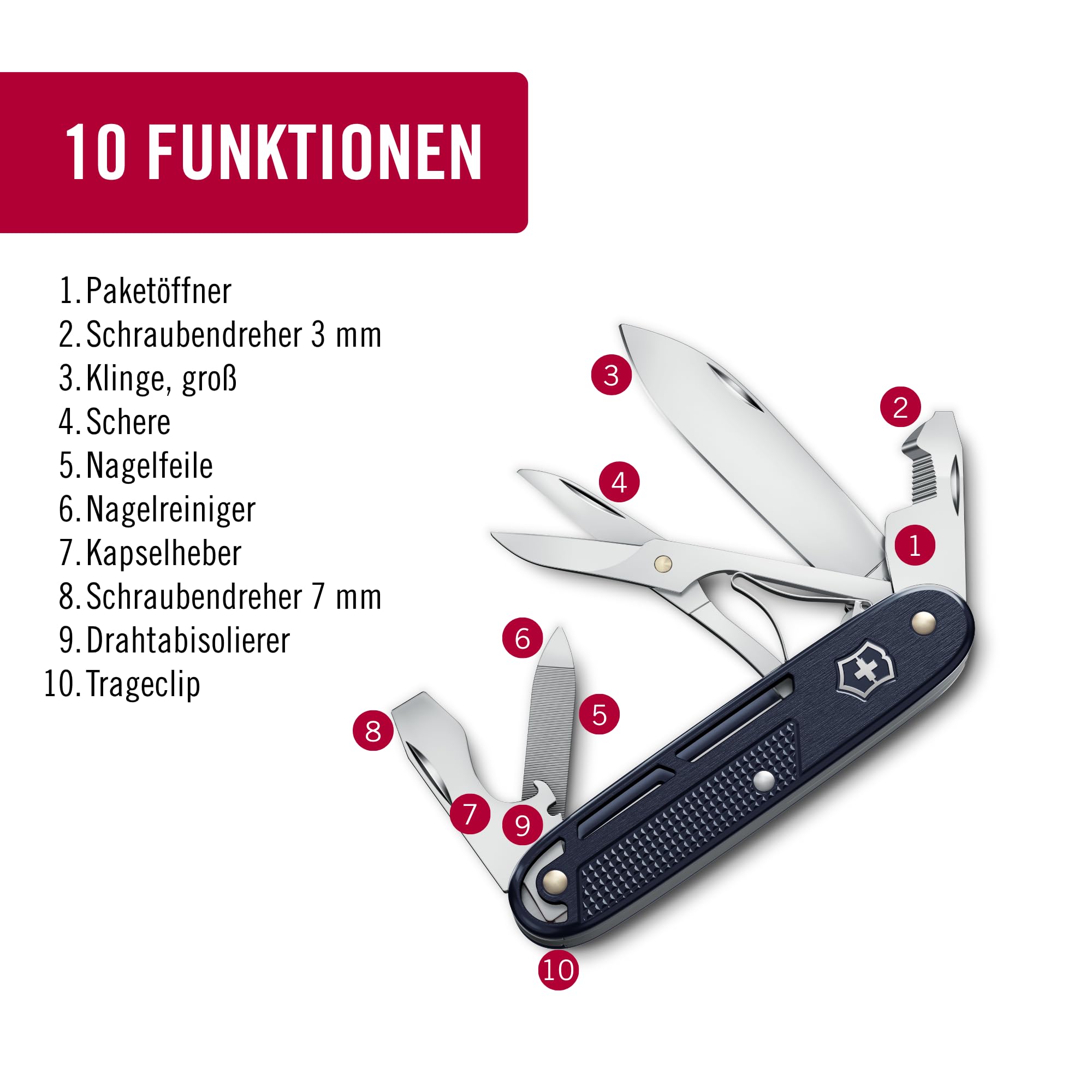 Victorinox Taschenmesser Synergy X Alox - 9 Funktionen, Schere & Trageclip 4