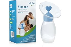 Elate Manual Breast Pump for Breastfeeding | Silicone Milk Collector with Leak-Proof Stopper for Nursing Moms | Enhance Milk 