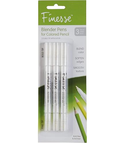 Thornton's Art Supply Premium Colourless Blender Pencils - Pack Of 6, Lightweight Blending Tools For Artists