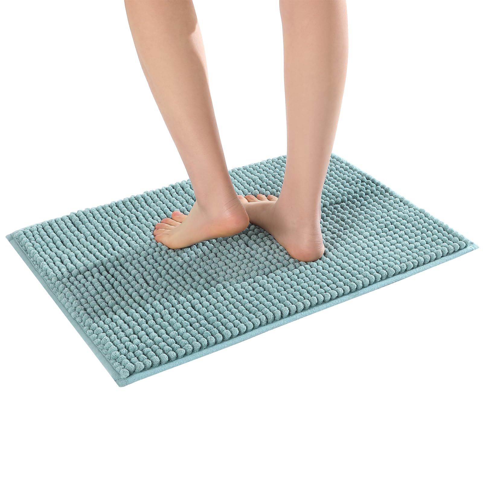 Pincy Chenille Non-slip Bath Mat - 40 x 60 cm Shaggy Microfiber Bathroom Mat - Fast Water Absorbent, Machine-washable Durable Floor Rug, Perfect for Tub, Bathroom, Room