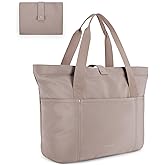 BAGSMART Tote Bag for Women, Foldable Tote Bag With Zipper Travel Large Shoulder Bag Handbag for Work