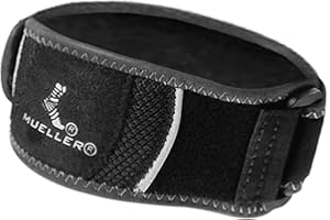 MUELLER Sports Medicine Hg80 Premium Tennis Elbow Support Strap, Elbow Pain Relief Brace For Men and Women, Black,