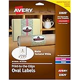 Avery Oval Labels with Sure Feed for Laser & Inkjet Printers, 2" x 3-1/3", 80 Labels (22829),White