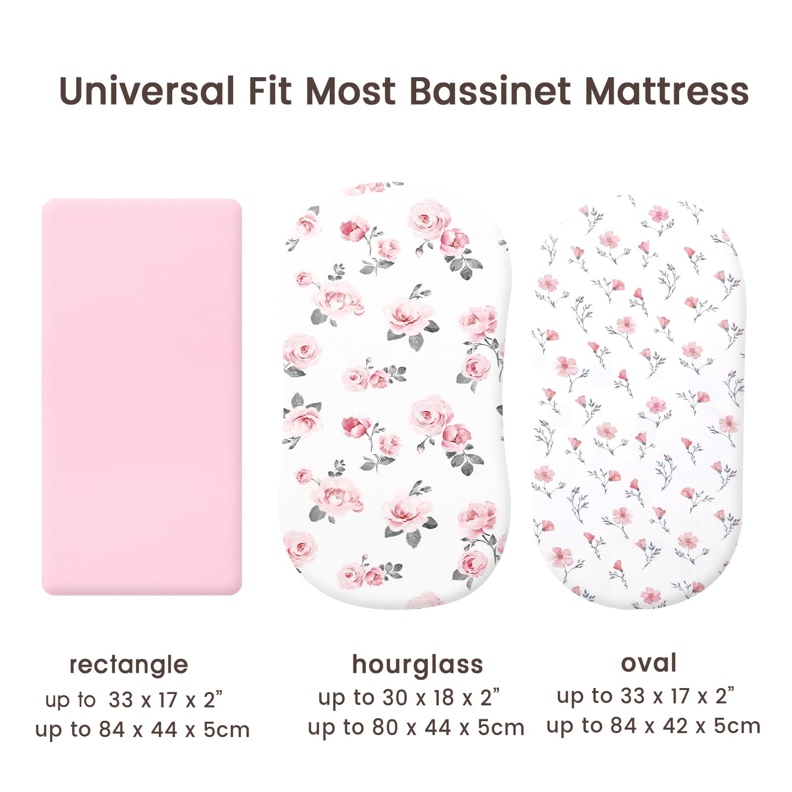 PHF 3 Pack Soft Sheets, Rose Floral Comfy Polyester Cradle