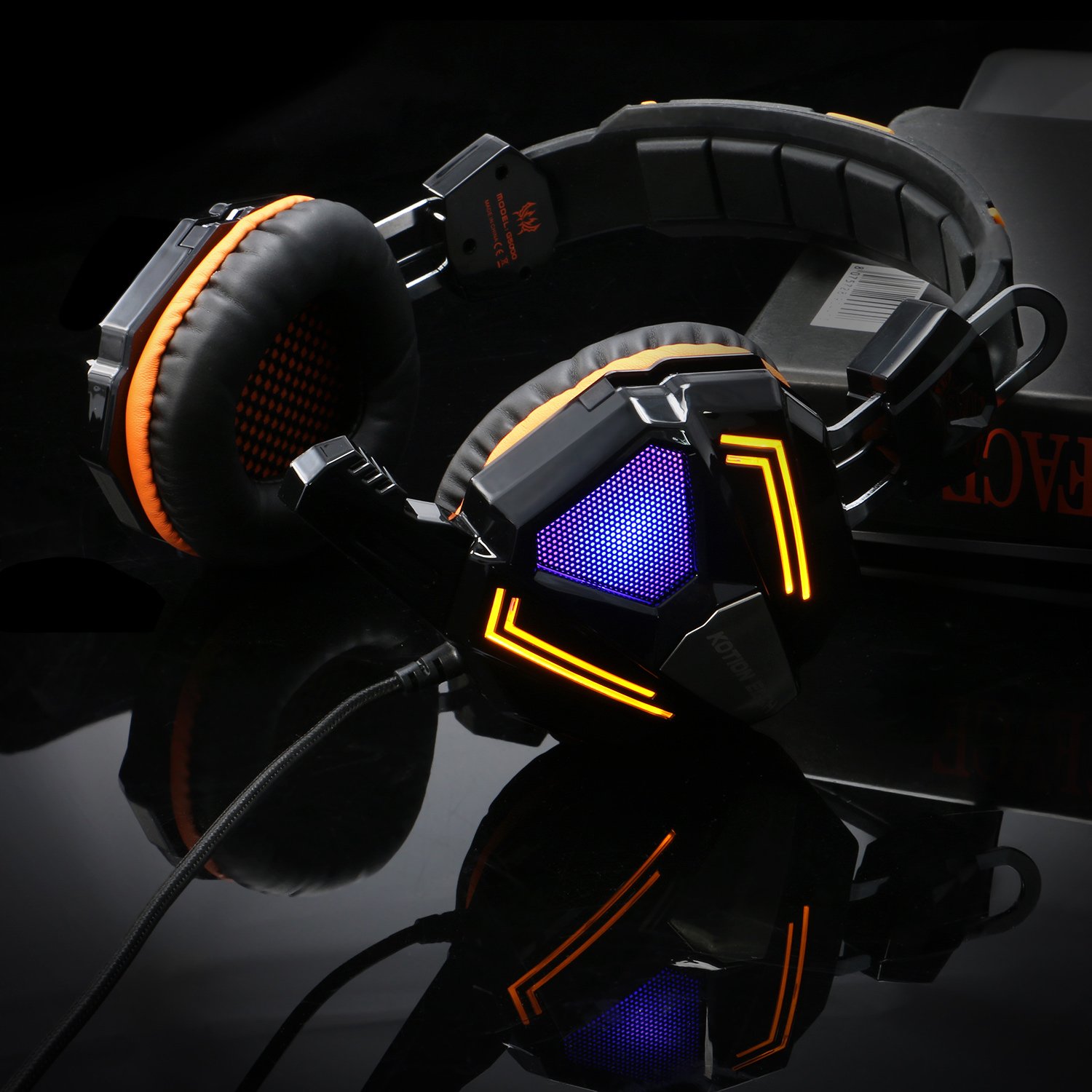 Zakitane KOTION EACH G5000 3.5mm PC Stereo Gaming Headset, Bass Headphones, Comfortable Headband with Microphone, Over-ear fit with Noise isolation, Breathing LED Light for Laptops or Computers