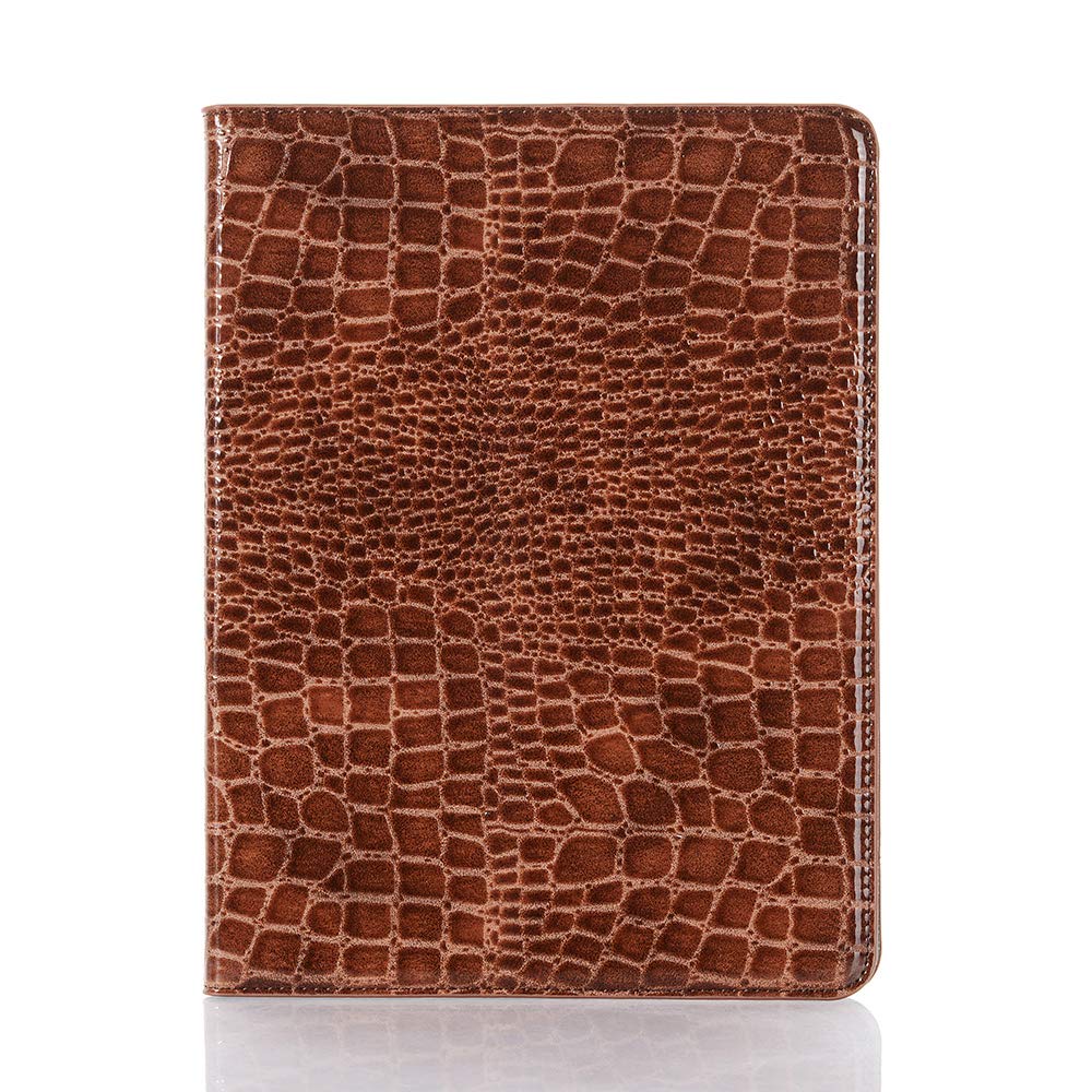 iPad Pro-6/5/4/3 (11'') Case for Women, iPad Air-7/6 (11'') Air-5/4 (10.9'') Case, DMaos Crocodile Synthetic Leather Folio Smart Cover with Card Pencil Holder, Auto Sleep Wake - Brown — image 1