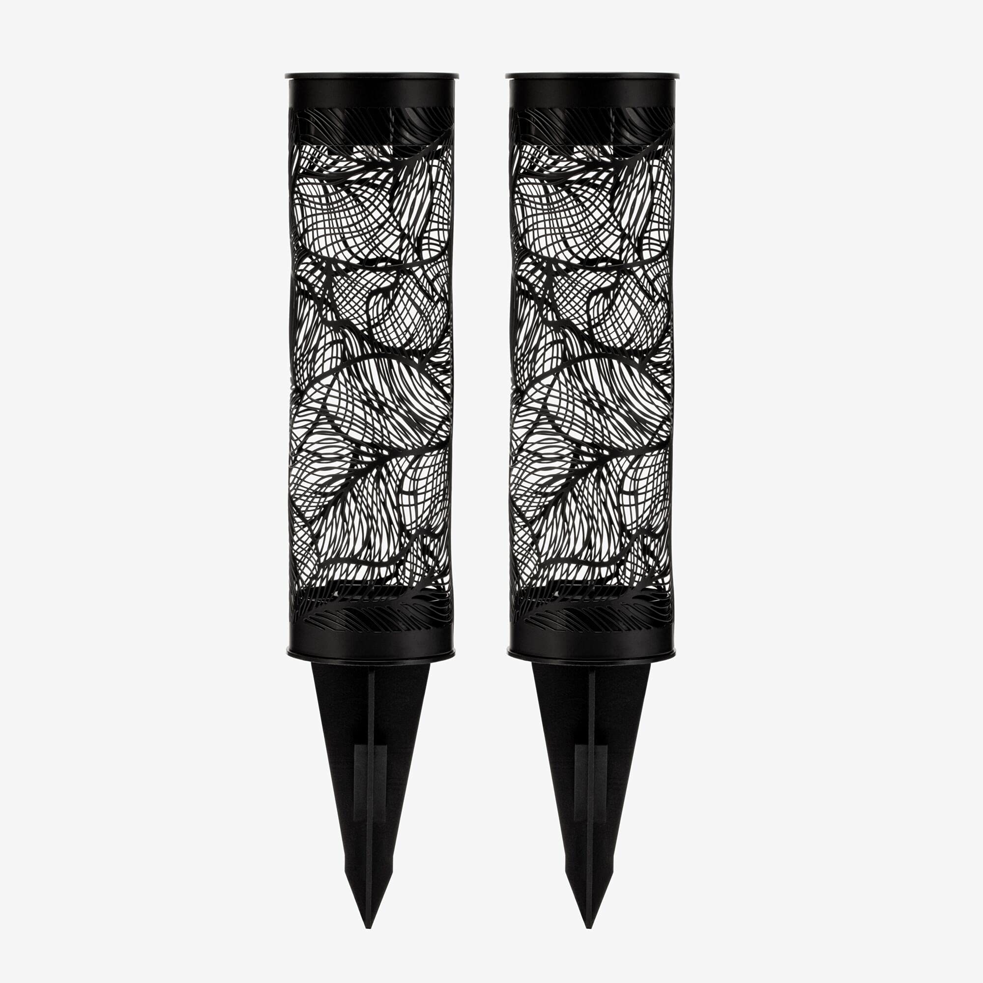 Pauleen 48163 Sunshine Gloss Ground Spike Set of 2 for Balcony or Garden Black Outdoor Lighting Metal Plastic Solar 1800K