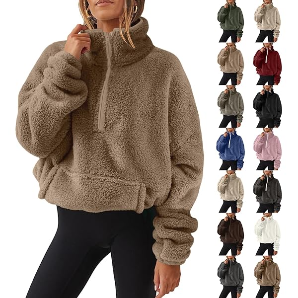 Amazon.com: midelxp Oversized Half Zip Sweatshirt Soft