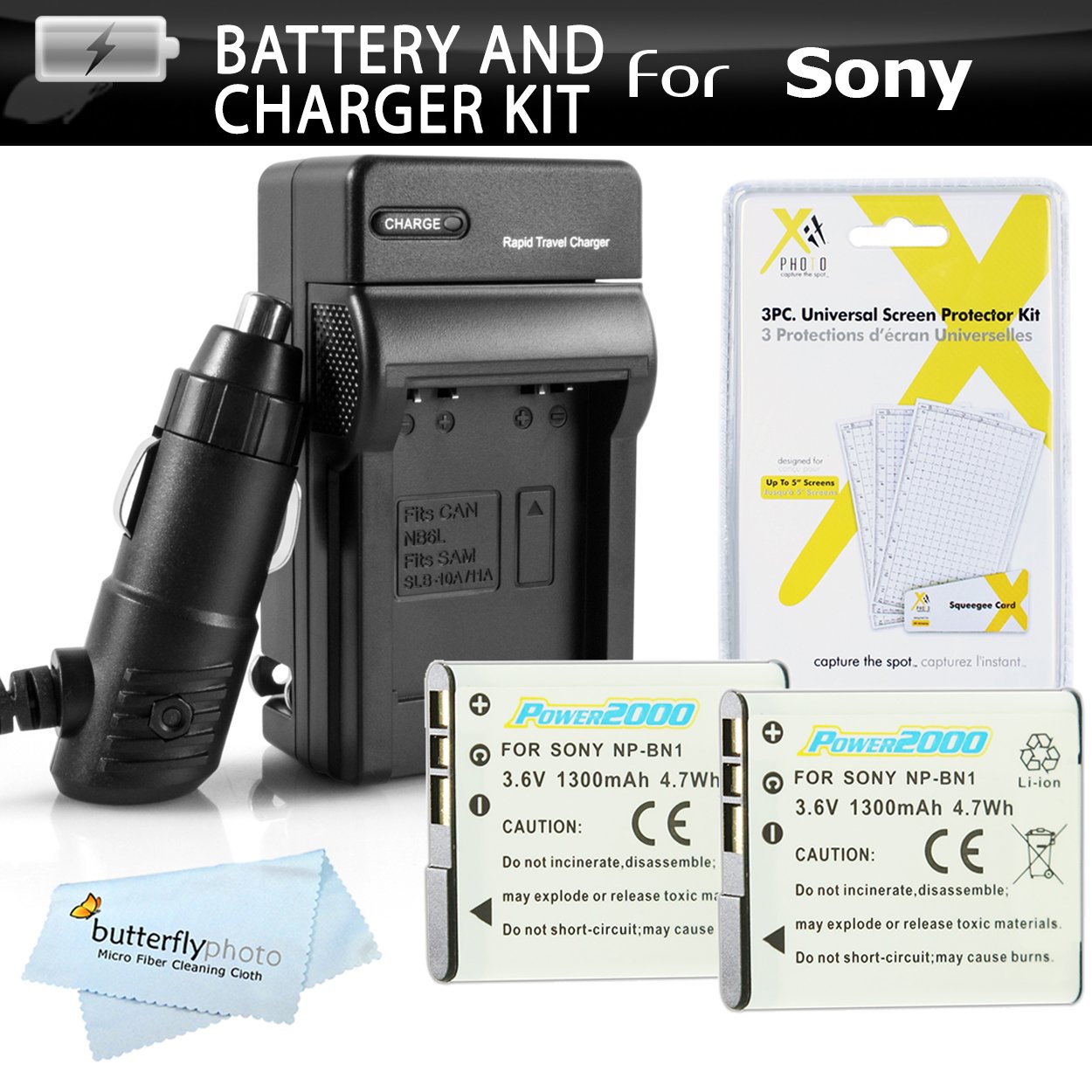 Buy Butterflyphoto 2 Pack Battery And Charger Kit For Sony Cyber Shot Dsc W800 W800 B W800 S Dsc W0 Dscw0 B Dscw0 Dscwx2 B Digital Camera Includes 2 Replacement Np Bn1 Batteries Ac Dc Charger Online At Low Price In